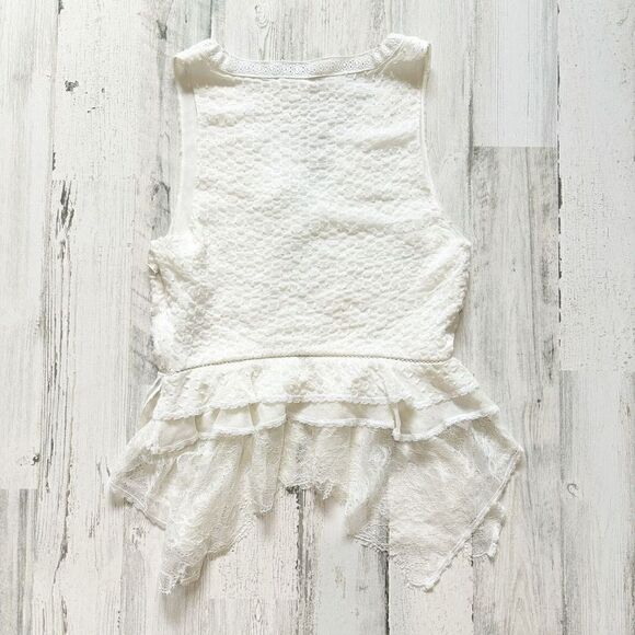 Jonathan Simkhai Women's Size Small Cream Lace V-Neck Sleeveless Blouse - Picture 3 of 5